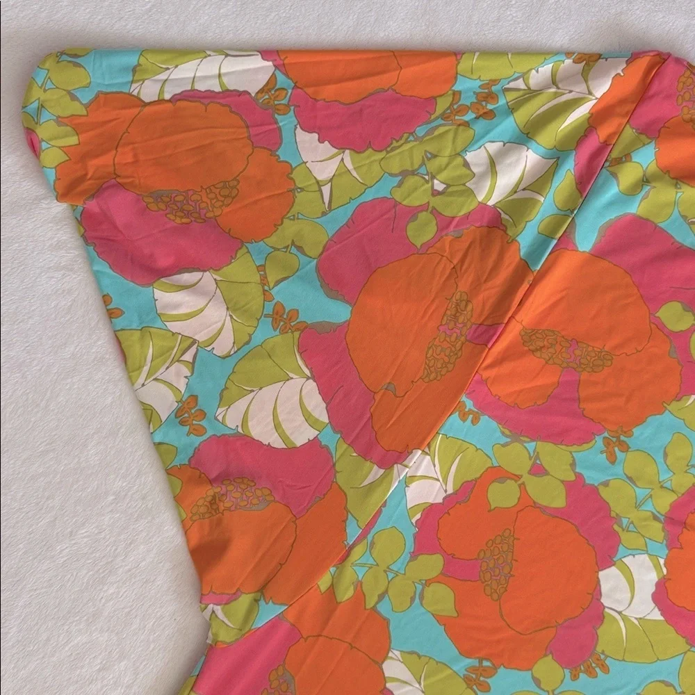 Trina Turk | Playa De Flor Tropical Floral Print Tunic Coverup Mini Dress (M) - Picture 12 of 16